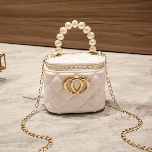 Heart Charm Mini Jelly Bucket Crossbody Bag