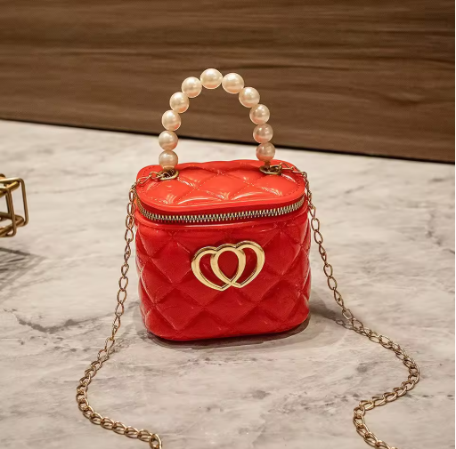 Heart Charm Mini Jelly Bucket Crossbody Bag