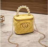 Heart Charm Mini Jelly Bucket Crossbody Bag