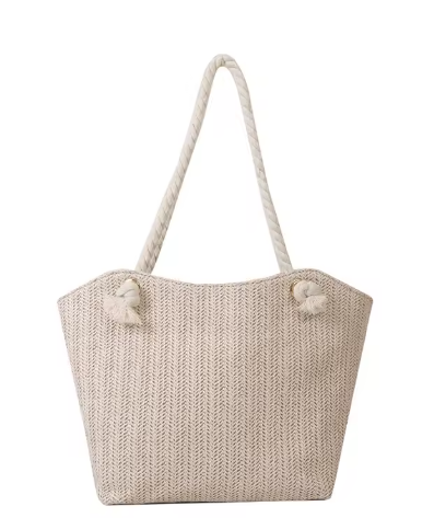 Boho Woven Beach Tote Bag – Large Capacity Shoulder Bag