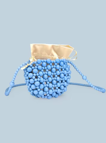Handmade Beaded Acrylic Crossbody Bag – Korean Summer Style