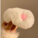 Cute Heart Plush Hair Clip in Candy Colors