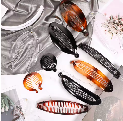 12-Pack Banana Hair Clips, Large Double Comb Ponytail Holders