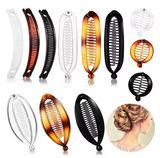 12-Pack Banana Hair Clips, Large Double Comb Ponytail Holders