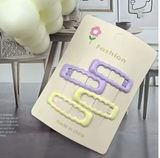 4pcs Wave BB Hair Clips - Cream, Versatile, Secure Hold