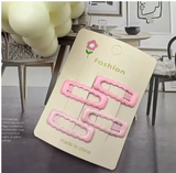 4pcs Wave BB Hair Clips - Cream, Versatile, Secure Hold