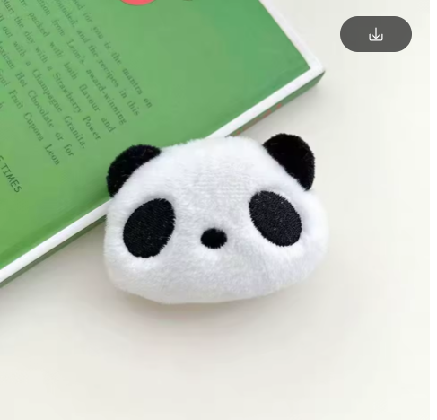Plush Panda Hair Clip – Cute Autumn/Winter Snap Clip