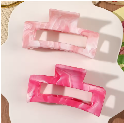 7-Pack 3.4" Matte Square Hair Claw Clips - Strong Hold