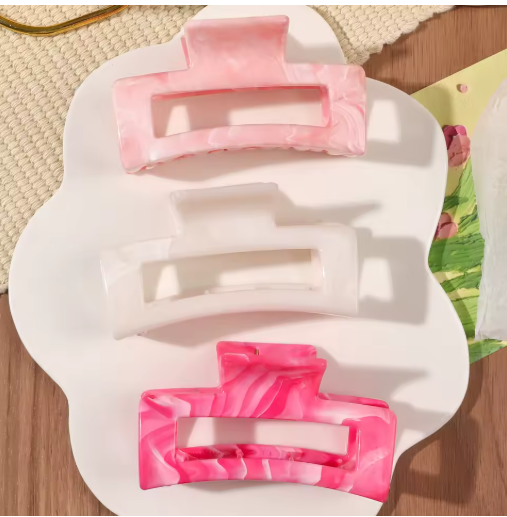 7-Pack 3.4" Matte Square Hair Claw Clips - Strong Hold