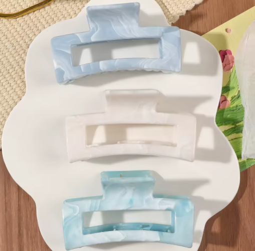 7-Pack 3.4" Matte Square Hair Claw Clips - Strong Hold