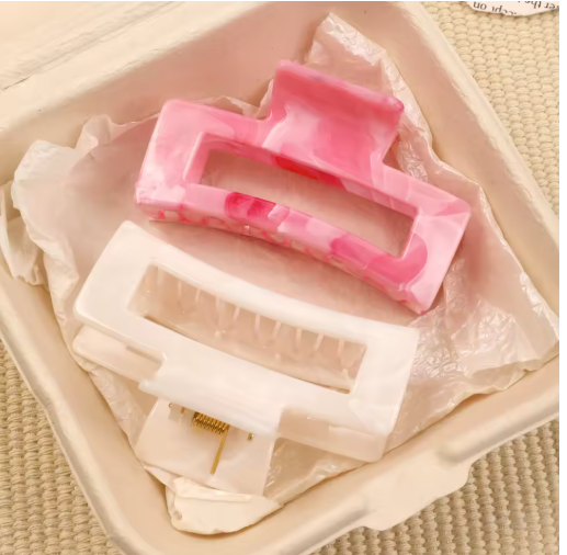 2-Pack Large Marble Hair Claw Clips for Thick Hair