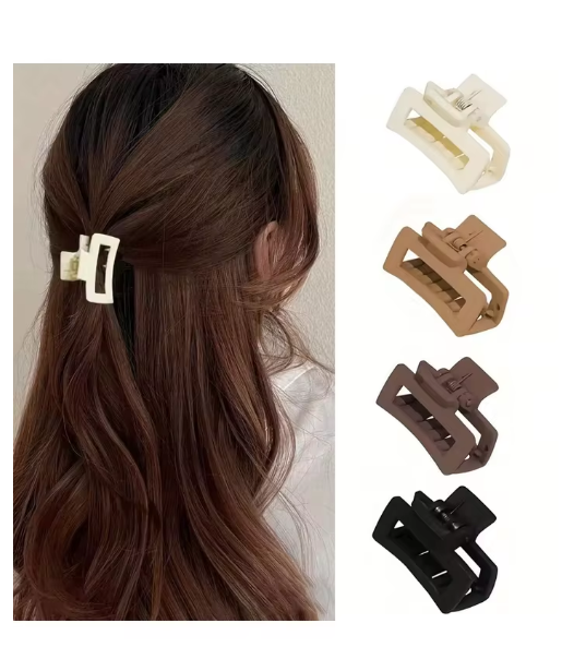 4-Pack Matte Mini Square Hair Clips