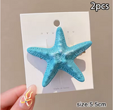 Starfish & Shell Hair Clips (2-Pack) – Beach-Inspired Accessories