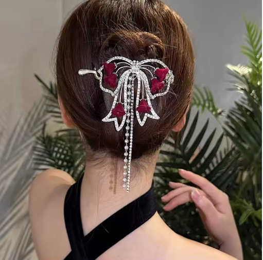 Women's Tassel Curly Hair Clip – Sweet Party Headpiece