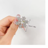 5-Pack Rhinestone Snowflake Hair Clips for Holidays