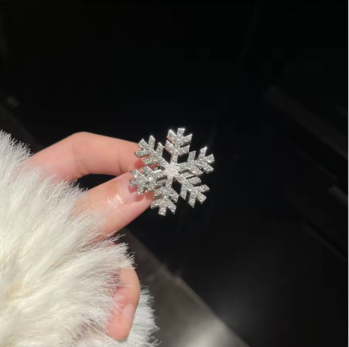 5-Pack Rhinestone Snowflake Hair Clips for Holidays