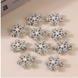5-Pack Rhinestone Snowflake Hair Clips for Holidays