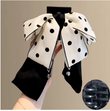 Polka Dot Big Bow Hair Clip in Black & White