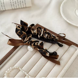 Leopard Bow Pearl Banana Hair Clip – Vintage Chic