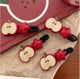 Cute Apple Duckbill Hair Clips (2-Pack) – Green & Red