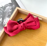 Satin Large Bow Hair Clip, Korean Style Claw Clip
