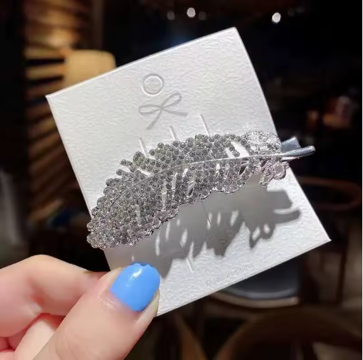 Rhinestone Crystal Rectangle Hair Clips for Weddings