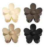 4-Pack Flower Hair Claw Clips, Coffee Brown – Strong Hold