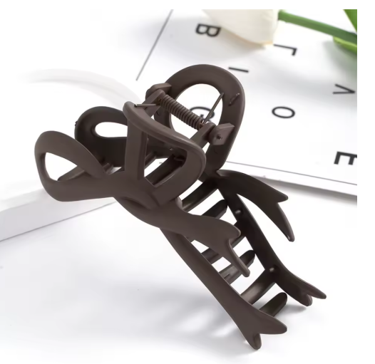 13cm Matte Bow Hair Claw Clip – Vintage Ribbon Barrette