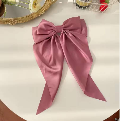 Big Bow Long Ribbon Hair Clip Barrette for Women & Girls