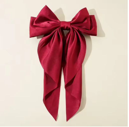 Big Bow Long Ribbon Hair Clip Barrette for Women & Girls