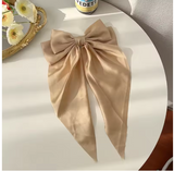 Big Bow Long Ribbon Hair Clip Barrette for Women & Girls
