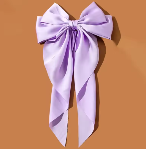 Big Bow Long Ribbon Hair Clip Barrette for Women & Girls