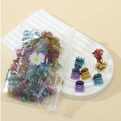 30-Pack Mini Colorful Hair Claw Clips (1.5 cm)