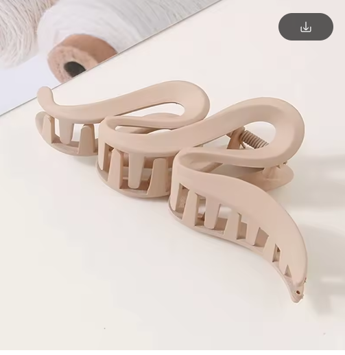 13 cm Wavy Shark Hair Clip - Matte & Clear Acrylic, Strong Hold