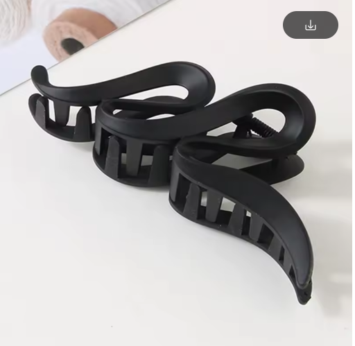 13 cm Wavy Shark Hair Clip - Matte & Clear Acrylic, Strong Hold