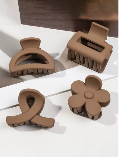 5-Piece Matte Flower Hair Claw Clips for Thin Hair