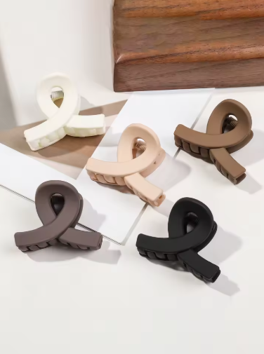 5-Piece Matte Flower Hair Claw Clips for Thin Hair