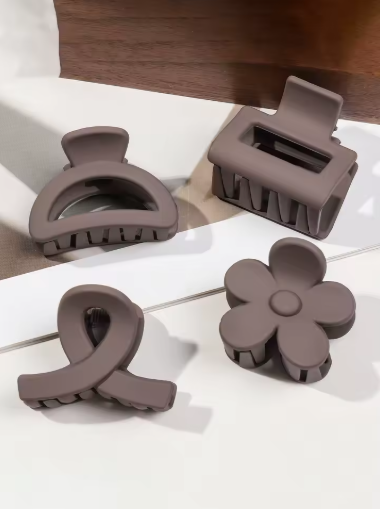 5-Piece Matte Flower Hair Claw Clips for Thin Hair