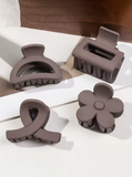 5-Piece Matte Flower Hair Claw Clips for Thin Hair