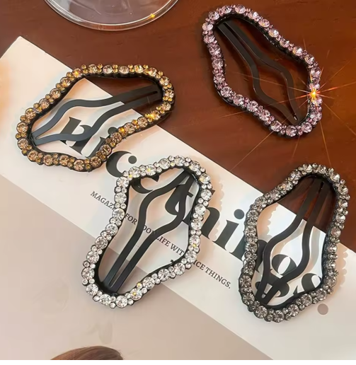 Rhinestone BB Hair Clips, 4-Pack Side Bang Barrettes