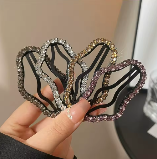 Rhinestone BB Hair Clips, 4-Pack Side Bang Barrettes