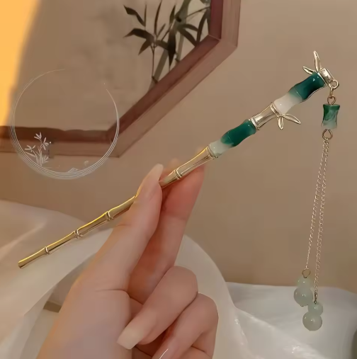 Elegant Chinese Style Tassel Hair Stick with Floral Charm