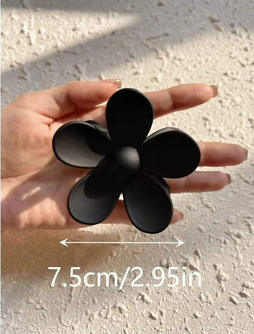 Matte Flower Hair Claw Clip | Black or White