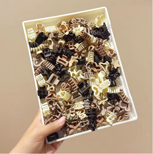 Beige Mini Hair Clips Mixed Pack (5–30 pcs)
