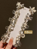 10-Pack Rhinestone Alloy Mini Hair Clips