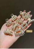 10-Pack Rhinestone Alloy Mini Hair Clips