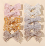 10-Pack Bow Hair Clips for Girls, 3.26 in, Random Colors