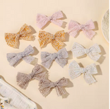 10-Pack Bow Hair Clips for Girls, 3.26 in, Random Colors