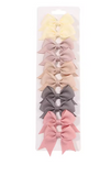 10-Piece Kids Bow Hair Clips – Handmade Solid Colors