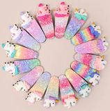 Unicorn Rainbow Glitter BB Hair Clips Set (16pcs)